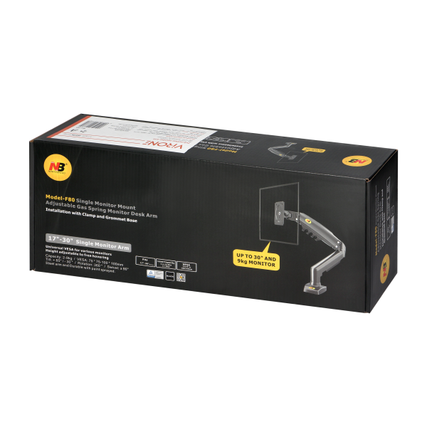 Full motion gas spring monitor arm, LED 17″ – 30″ Full motion gas spring monitor arm, LED 17″ – 30″